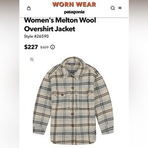 Patagonia women’s Melton wool overshirt jacket